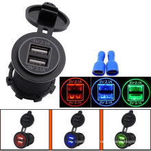 5V 4.2A Dual USB Mobile Phone Charger Socket Adapter Power Outlet for 12V-24V Motorcycle Car